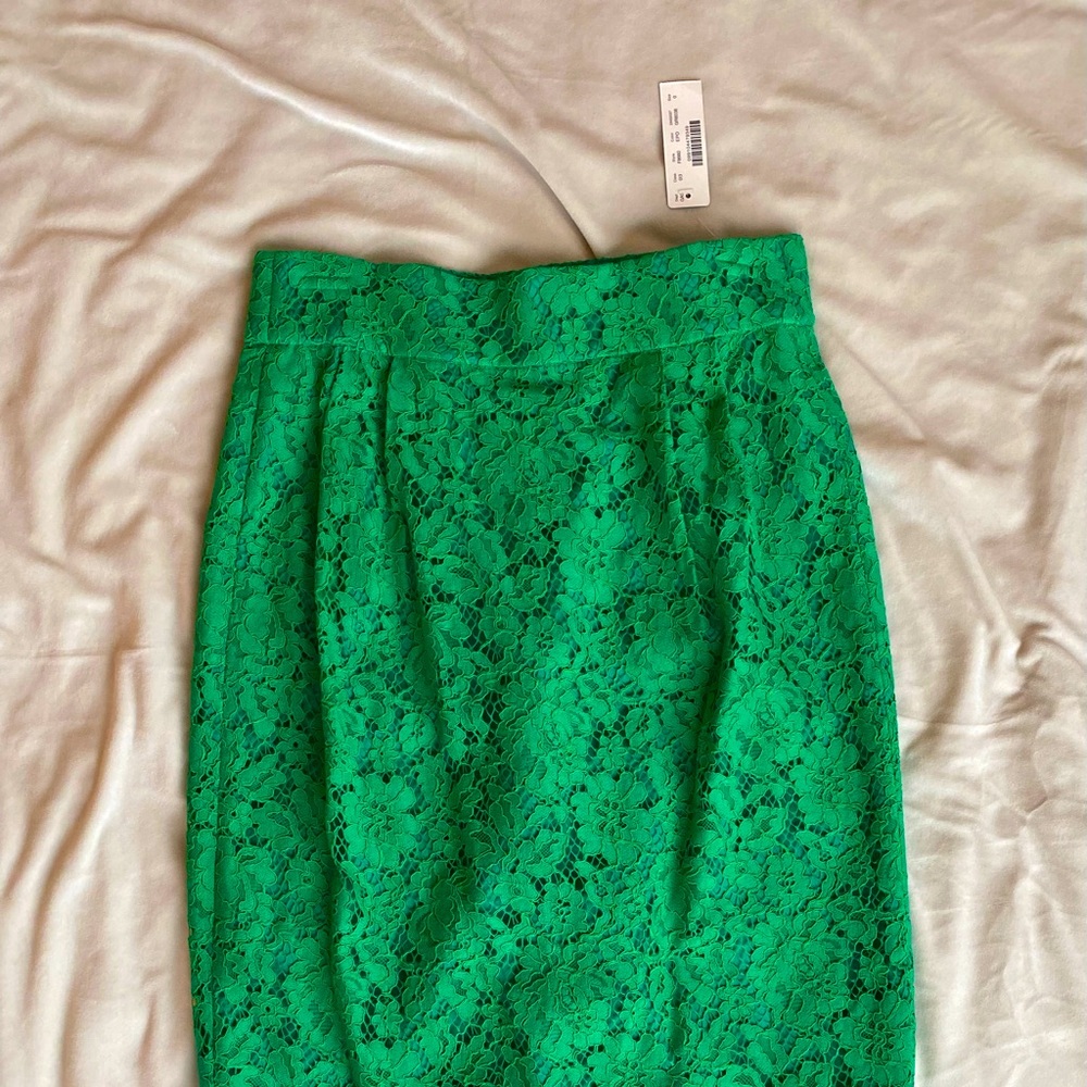 NWT J.Crew Pintuck Pencil Skirt in Lace Size 0